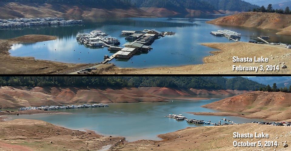 Lake Shasta Feb-Oct 2014 comparison.
